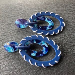 ⚜️Blue and white Acrylic Earrings